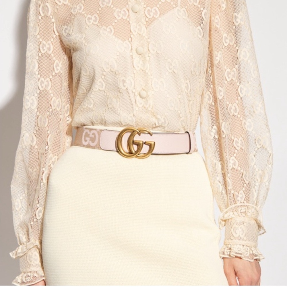 Gucci Women Size Marmont Jumbo GG Canvas Wide Belt - Picture 7 of 8